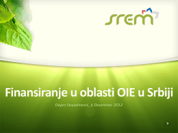 Finansiranje u oblasti OIE u Srbiji (Dejan Stojadinović)