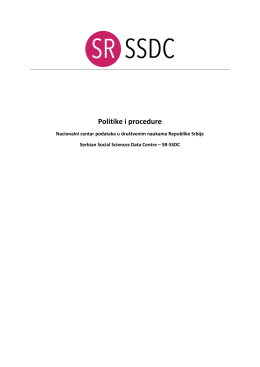Politike i procedure – dokumenta - SR-SSDC