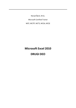 Microsoft Excel 2010 DRUGI DEO