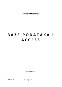 Baze podataka i Access