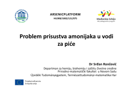 dr Snežana Maletić: Problem prisustva amonijaka u vodi za piće