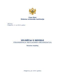 Izvještaj o reviziji finansiranja nevladinih organizacija