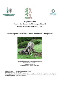 Akcioni plan koriscenja drvne biomase u Crnoj Gori Nacrt