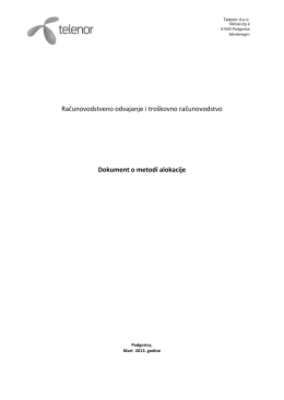 Dokument o metodologiji alokacije (DMA) 2012