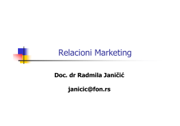 R.Janicic - Relacioni Marketing