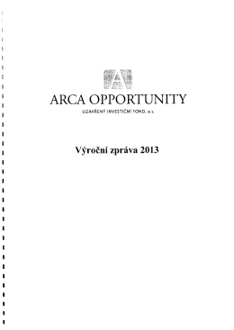 V&yacute;ročn&iacute; zpr&aacute;va za rok 2013, ARCA OPPORTUNITY uzavřen&yacute;