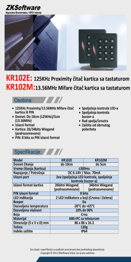 13.56MHz Mifare čitač kartica sa tastaturom