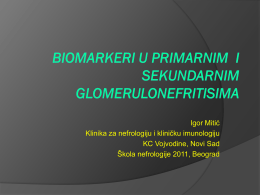 Biomarkeri u primarnim i sekundarnim glomerulonefritisima