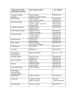 Spisak predstavnika sindikalnih podružnica