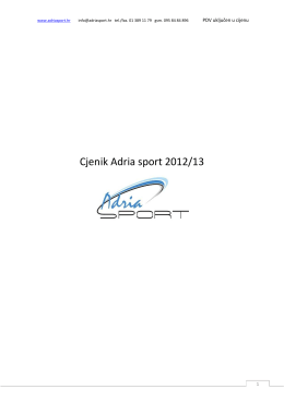 Cjenik Adria sport 2012/13