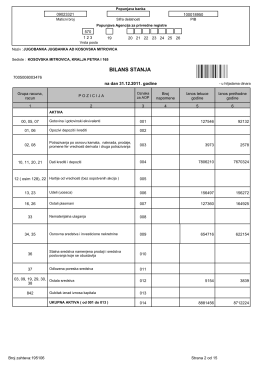 BILANS STANJA - Jugobanka Jugbanka