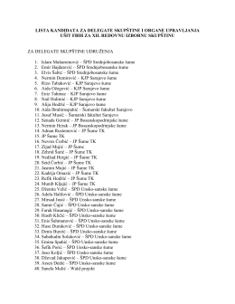 lista kandidata za delegate skupštine i organe upravljanja ušit fbih
