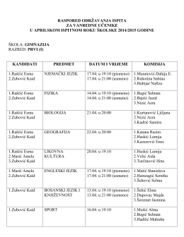 raspored održavanja ispita za vanredne učenike u aprilskom