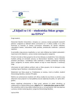 „Uključi se i ti – studentska fokus grupa na EFSA”