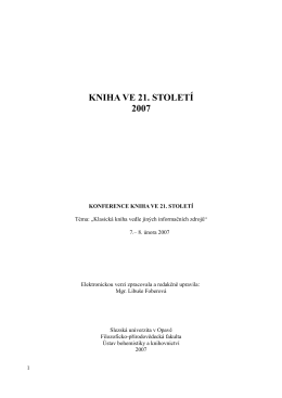 KNIHA VE 21. STOLETÍ 2007 - Kniha ve 21. století (2014)