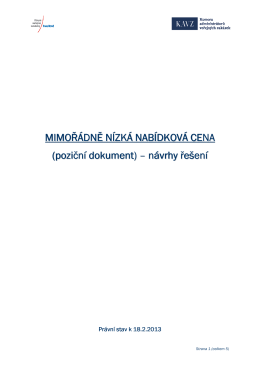 poziční dokumenty – MNNC 2013/1