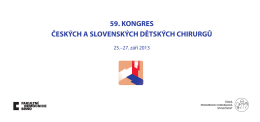 59. kongres českých a slovenských dětských chirurgů