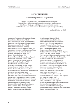 LIST OF REVIEWERS Acknowledgement for cooperation