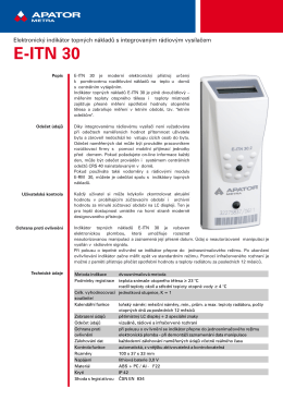 Elektronický indikátor topných nákladů E-ITN 30 s - bd