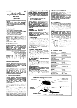 Návod k použití Programovatelný termostat `íNSTAT 2 Typ 525 32