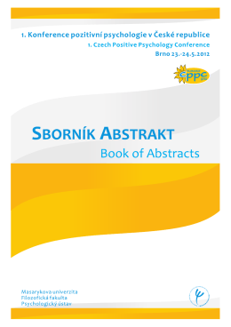 Book of abstract - Centrum pozitivní psychologie v ČR