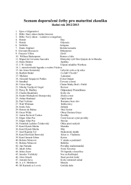Seznam doporučené četby pro maturitní zkoušku