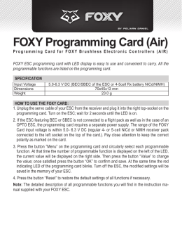 FOXY Programming Card (Air)