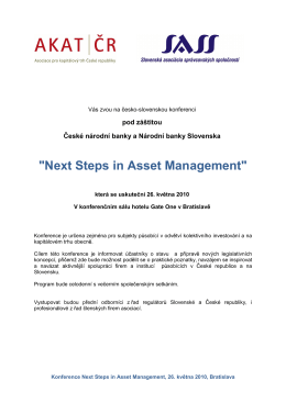 "Next Steps in Asset Management"