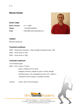 CV Michal Kerber - Brno Tennis Academy