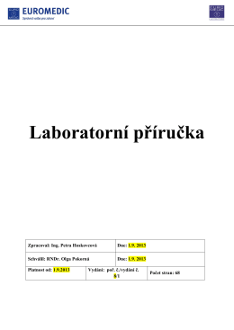 Laboratorní příručka - Laboratoře Budějovická ks