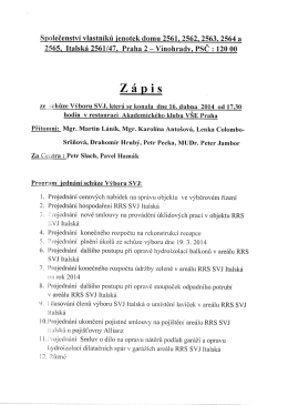 Společenstv&iacute; vlastn&iacute;ků ienotek domu 2561, 2562, 2563, 2564 a