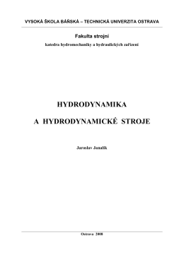 hydrodynamika a hydrodynamické stroje