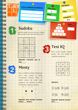 Sudoku Mosty Test IQ