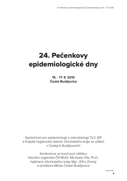 24. Pečenkovy epidemiologické dny