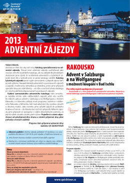 2013 ADVENTNÍ ZÁJEZDY