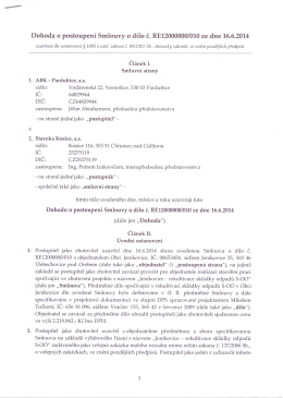 Dohoda o postoupen&iacute; Smlouvy o d&iacute;lo č. RE12000000/010 ze dne