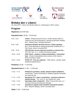 Program Liberec - British Chamber of Commerce in the Czech