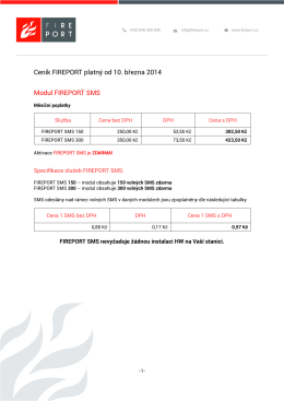 Ceník FIREPORT platný od 10. března 2014 Modul FIREPORT SMS