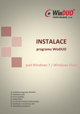 Instalace (manuální aktualizace) programu WinDUO pod Windows 7
