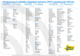 Programová nabídka digitální televize IPTV společnosti MCnet