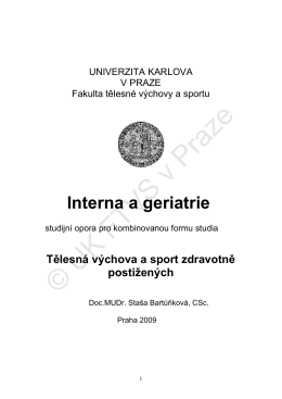 S.Bartůňková, Z.Kalvach: INTERNA a GERIATRIE