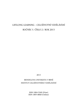 lifelong learning – celoživotní vzdělávání ročník / číslo / rok