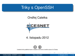 Triky s OpenSSH - OpenAlt