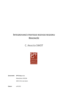 ISRR Krkonoše - C. SWOT.pdf - Regionální rozvoj Krkonoše