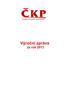 Výroční zpráva za rok 2013 - Česká kancelář pojistitelů