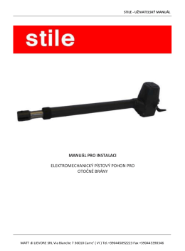Instalační návod k pohonu Stile ke stažení ve formátu pdf