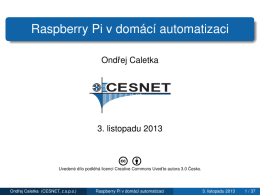 Raspberry Pi v domácí automatizaci