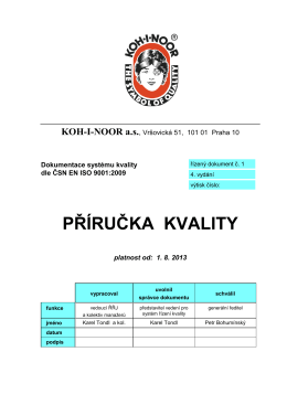 příručka kvality - Koh-i-noor