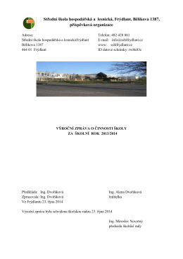 Výroční zpráva za školní rok 2013/2014