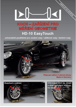HD-10 EasyTouch - KOCH geometrie náprav